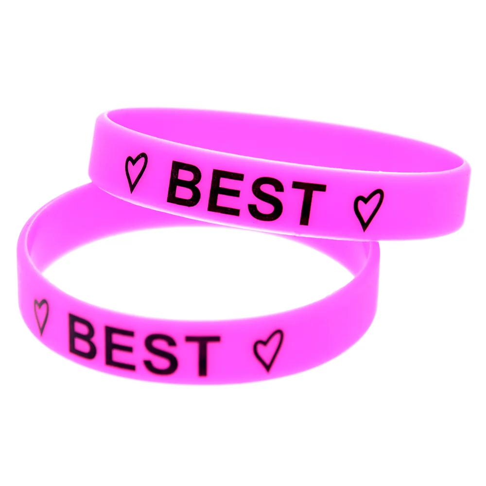 1 قطعة مطبوعة أفضل أصدقاء للأبد سيليكون سوار الصداقة هدية المطاط الإسورة الكبار الحجم