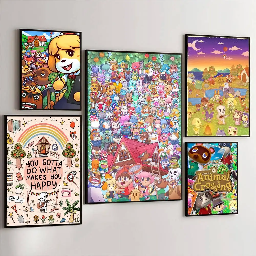 

A-Animal Game C-Crossing плакат самоклеящаяся художественная водостойкая бумажная наклейка кофейня бар комната Настенный декор