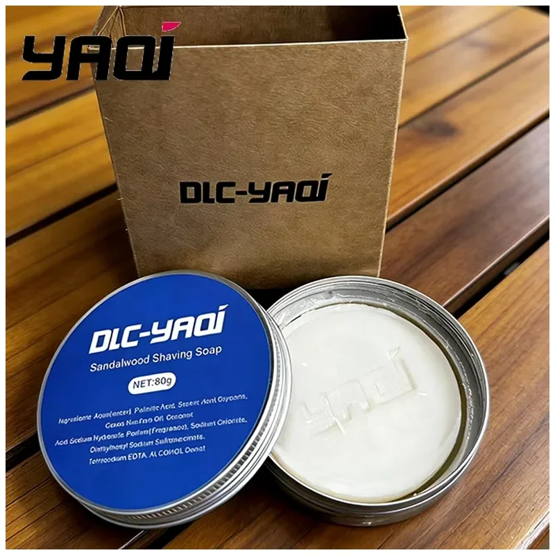 YAQI 80g Men's Shaving Soap Premium Beard Grooming Bar Softens Hair for Close Wet Shave, Natural Shaving Cream for Daily Care
