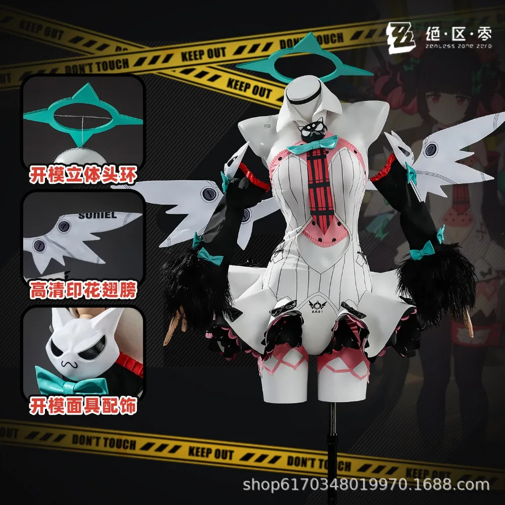 

Zenless Zone Zero Aery Cosplay Dress Wings Accessories Props Gloves Wig Set Halloween Stage Performance Outfit Anime Convention
