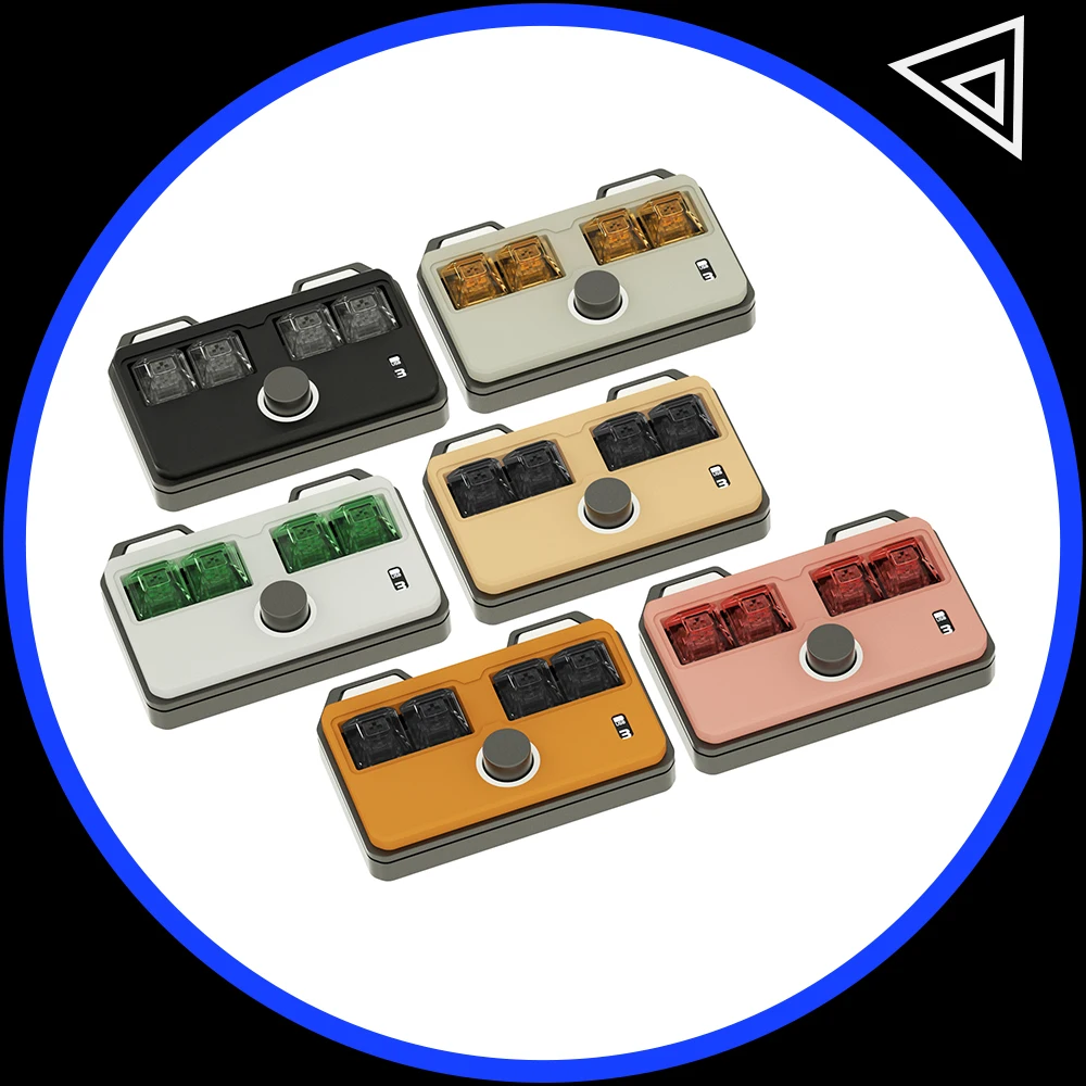 

DOIO KB04-B01 Mechanical Keyboard Bluetooth Wireless With Knob 4 Key Designer Keyboard Aluminum Alloy Customization PS PR Office