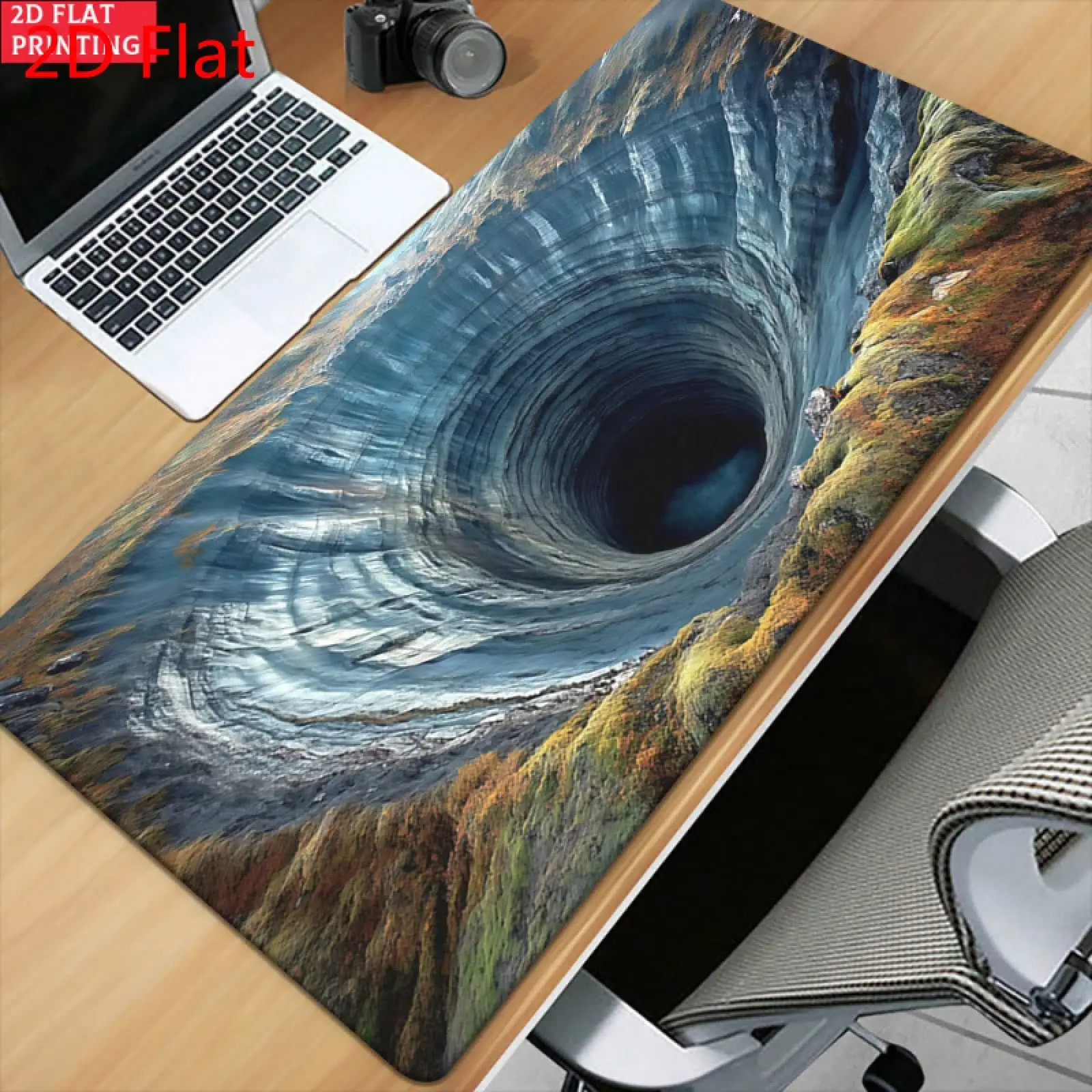 

1pc Non-Slip Oval Gaming Desk Mat & Wrist Rest Compatible For PC Laptop, Thick Rubber Base Swirl Pattern Mouse Pad Suitable For Office, Computer, Programmer, Minimalist For Desktop Workspace For And, 2D Flat
