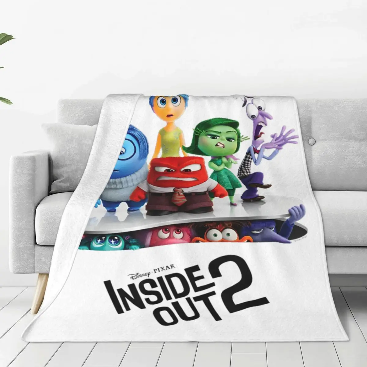 

Inside Out Blanket Emotions Group Plush Novelty Warm Throw Blanket for Bedding Lounge Spring Autumn