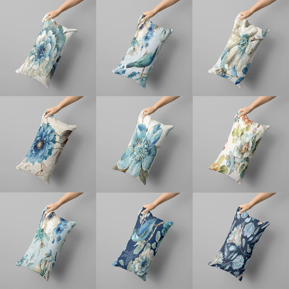 Cute Flower Cushion Cover Long Pillowcase Home Decoration Removable and Washable Multiple Sizes 30x50, 40x60, 50x70