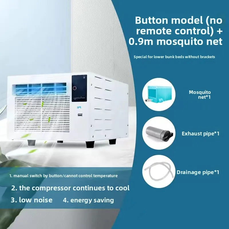 For Mobile Air Conditioner Portable Mini AC Unit All-in-One Cooling Fan with Mosquito Net for Dormitory Bedroom Home Office