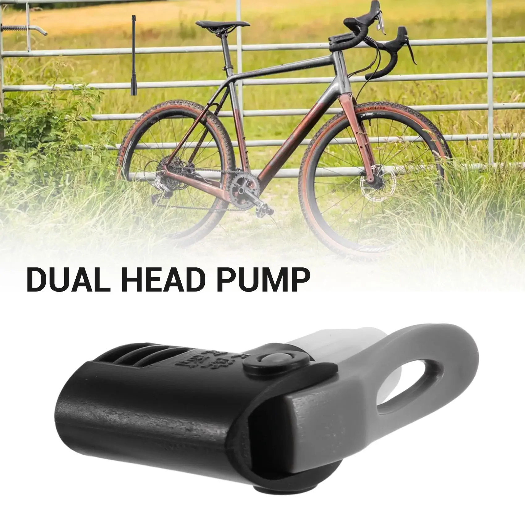 Bike Bicycle Dual Head Pump Nozzle Valve Connector Hose Adapter Pumping Parts