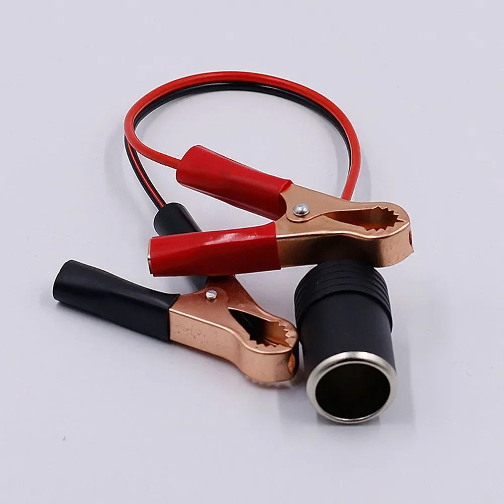 35cm 12V Car Battery Terminal Clamp Clip Cigarette Lighter Power Socket Adaptor Camping Battery Pump Power Adapter Splitter