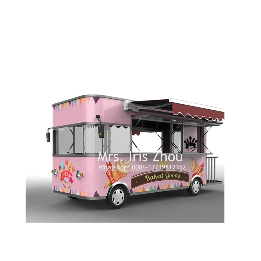 

Hot sale 4.2m fast food truck trailer coffee truck for snack food hot dog cart