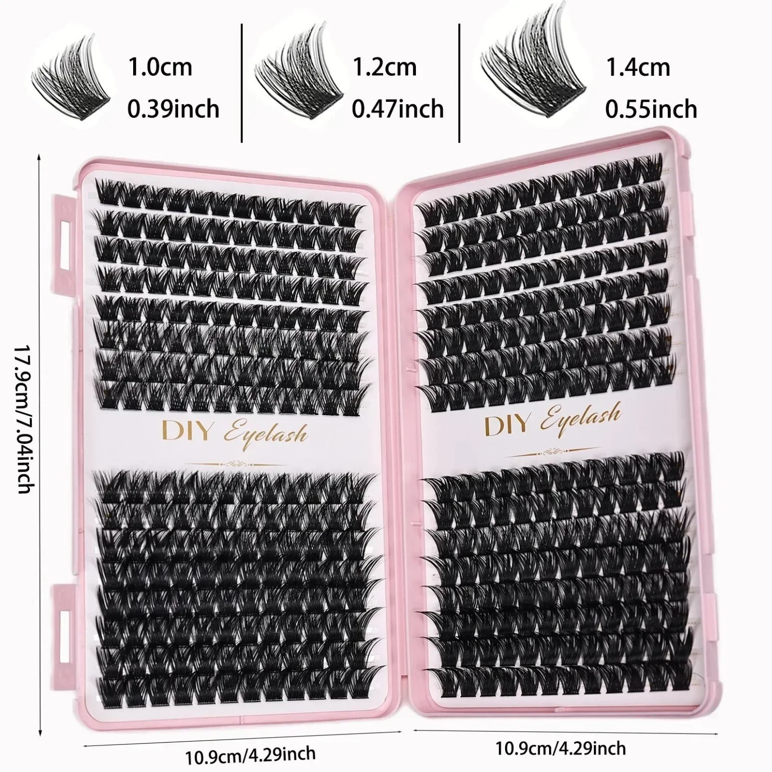 Cluster-Wimpern D-Curl Flauschiges Volumen Dicke Einzelwimpern DIY Wimpernverlängerungen Große Packung – Detail 3