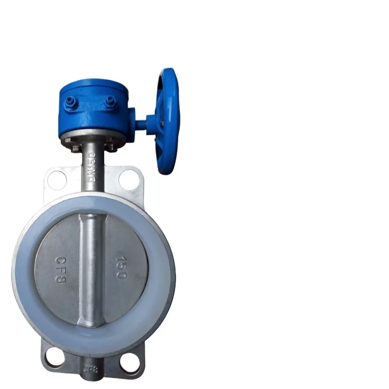 

1 stainless steel turbine butterfly valve D371X-16P CF8 rubber silicone sealed corrosion-resistant butterfly valve