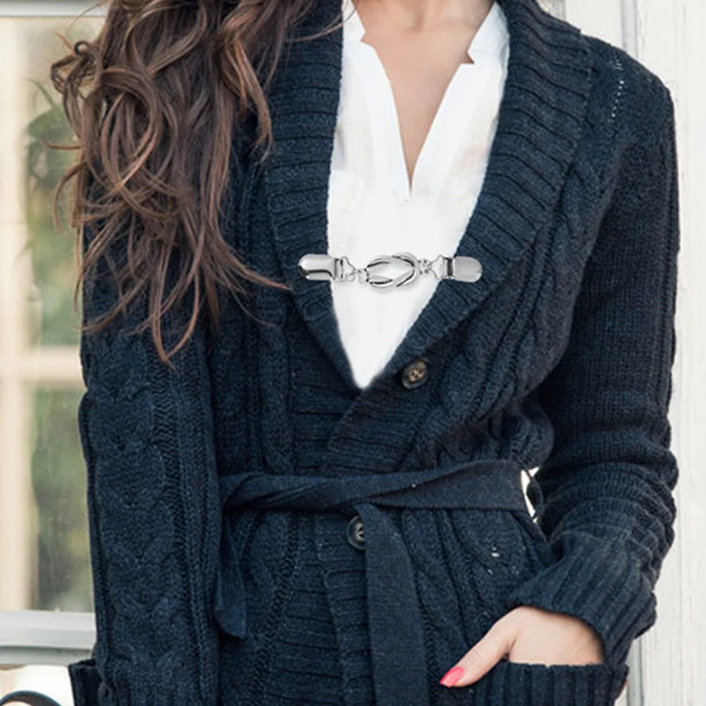 2 clip per scialle vintage per donna, spilla per colletto cardigan in lega retrò, porta sciarpa per maglione multifunzionale, clip per accessori di abbigliamento