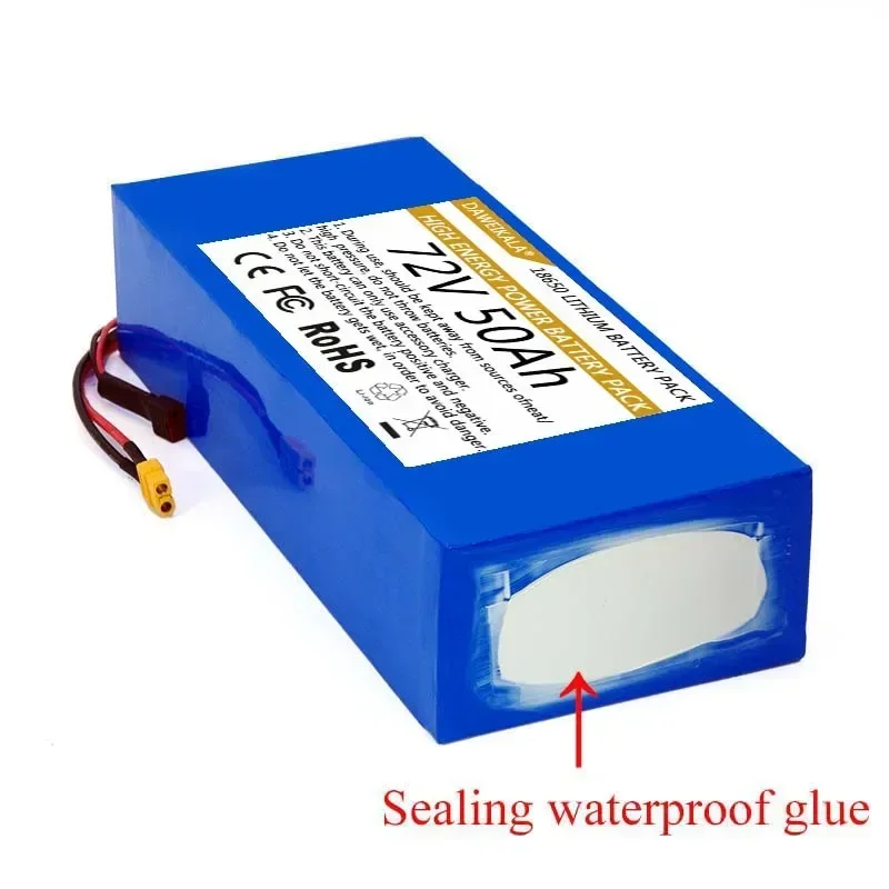   72 فولت 18650 بطارية 50 أمبير عالية الطاقة مع 40A BMS للسيارات الكهربائية دراجة نارية كهربائية تخزين الطاقة إمدادات الطاقة