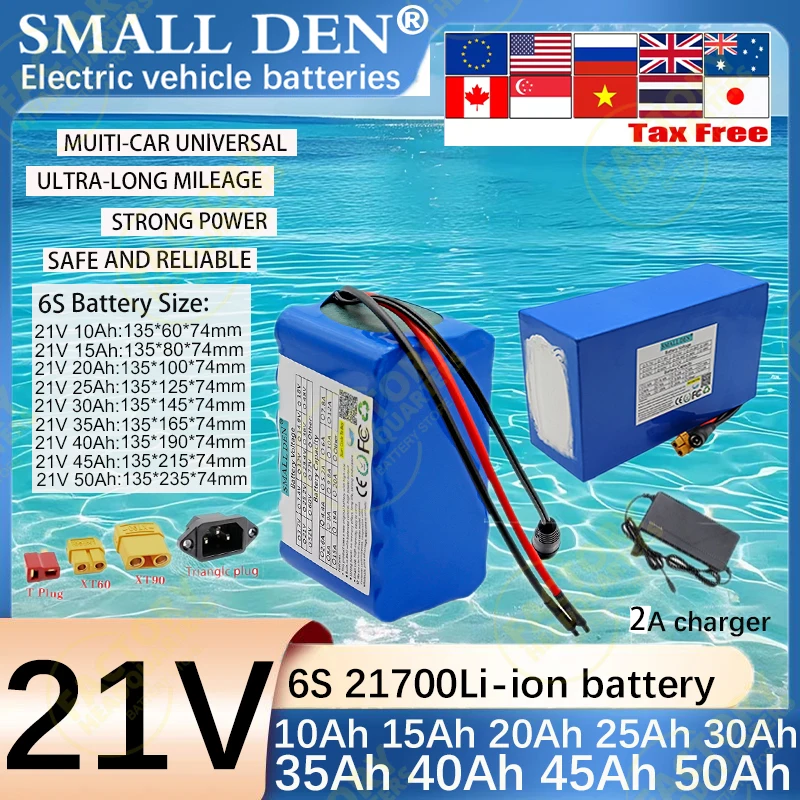 

21V 10Ah 15Ah 20Ah 25Ah 30Ah 35Ah 40Ah 45Ah 50Ah 21700 Lithium battery pack 850W Suitable for a variety of power tool+2A charger