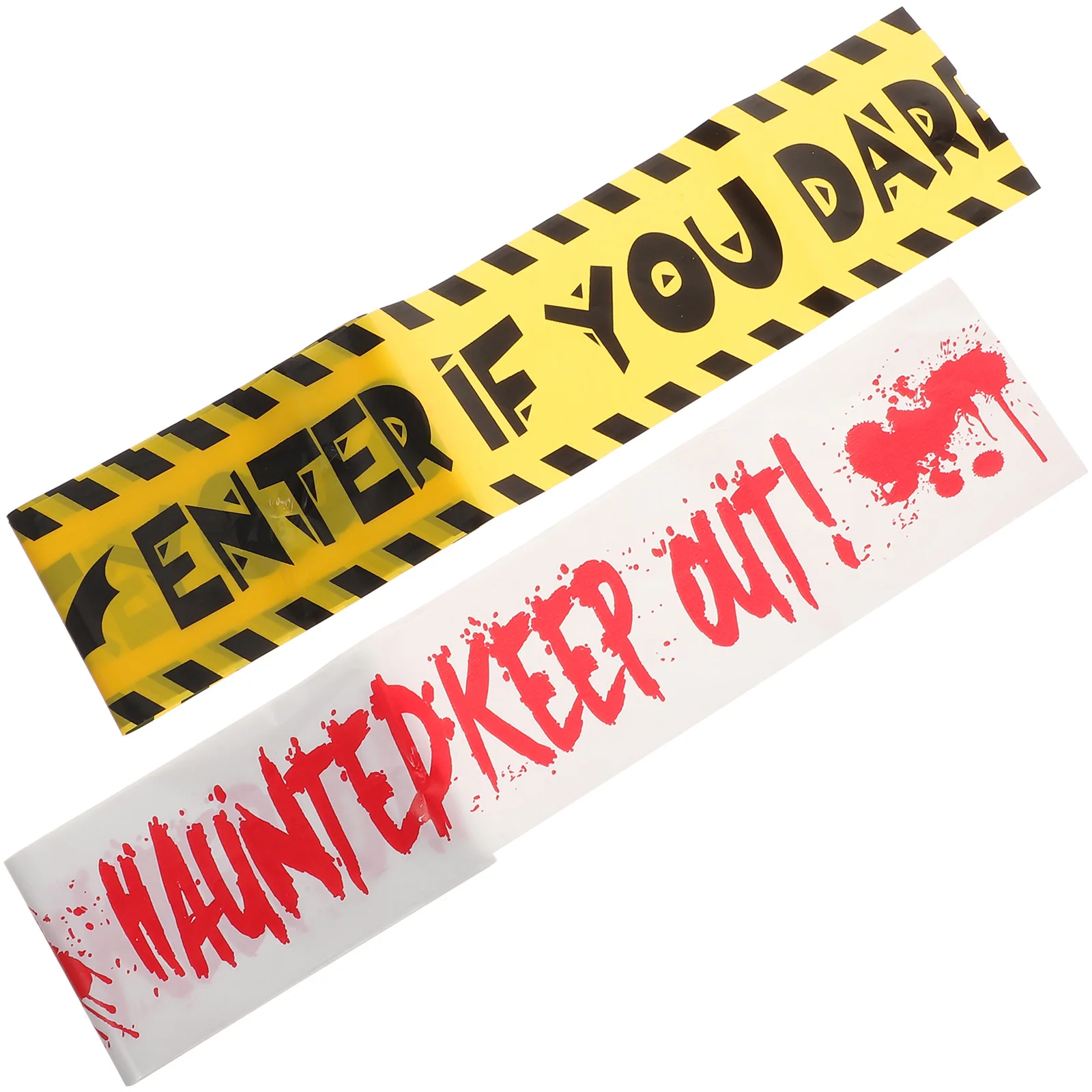 

2pcs Halloween Warning Tapes Pe Safety Warning Tape Party Supplies Halloween Decor Isolation Tape Haunted House Party Ktv Bar