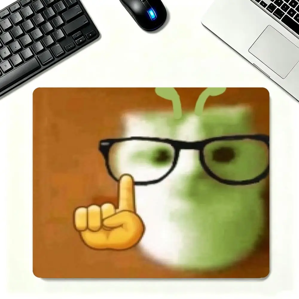 Silly Green Alien Character Wearing Glasses Humor Graphic Fit Laptop Desktop Mousepad