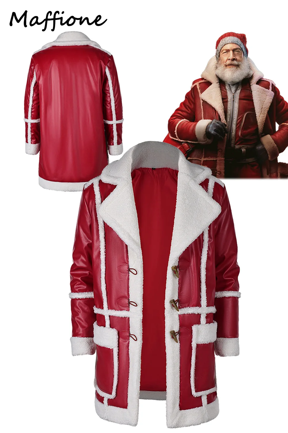 Movie Red One Nick Cosplay Red Santa Claus Christmas Costume Men Disguise Jacket Coat Outfits Male Adult Boys Halloween Suits