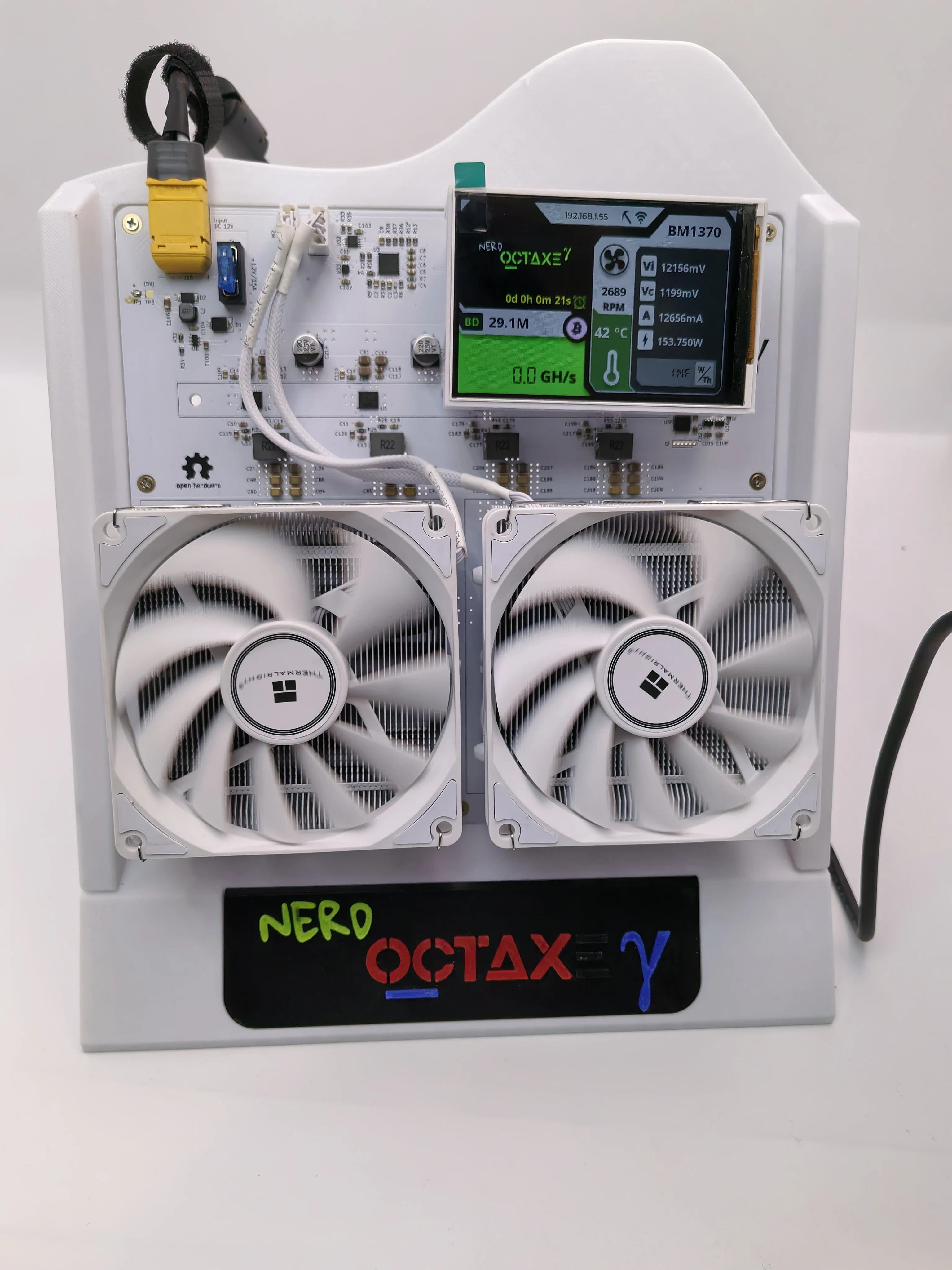 2025 نسخة جديدة تمامًا bitaxe nerd octax 10t (9-10t) تأتي مع مصدر طاقة 200 وات