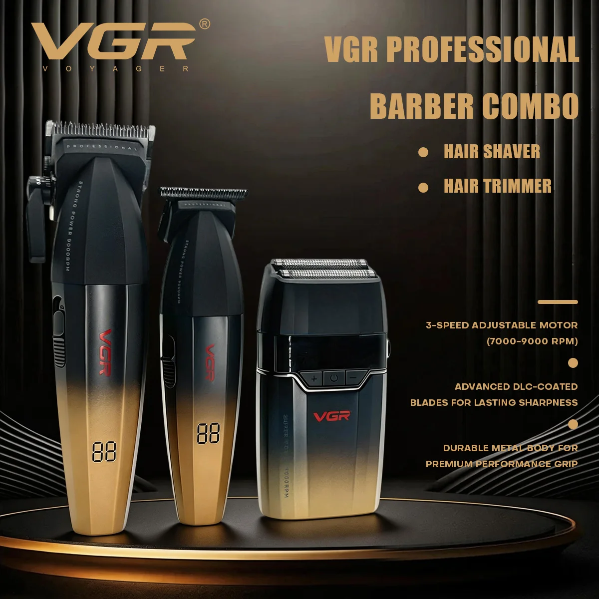 

VGR триммер для мужчин машинка для стрижки Триммер Профессиональный Электробритва Беспроводная Машинка для стрижки Парикмахерская Машинка для стрижки волос Металлический Триммер для мужчин V-003 V-906 V-308