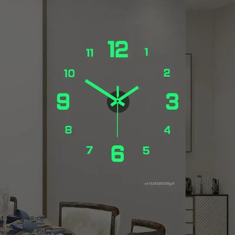 2024 Modern Design Wall Clock 3D DIY Quartz Clocks Fashion Watches Acrylic Mirror Stickers Living Room Home Decor Horloge