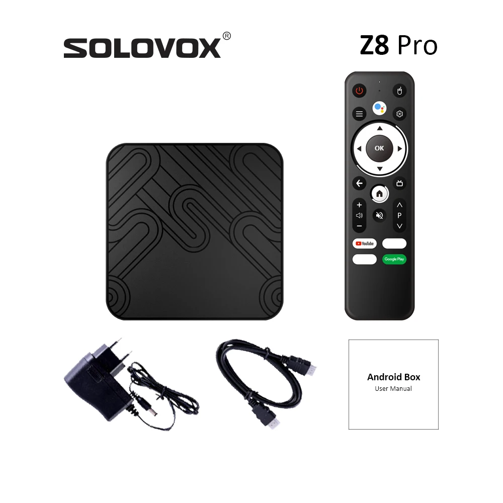 SOLOVOX Z8 Pro Android 12 Smart TV Box H618 Quad 2G 16G 4G 32G WiFi Bluetooth 5 Voice Assistant YouTube 8K Z8Pro Media Player