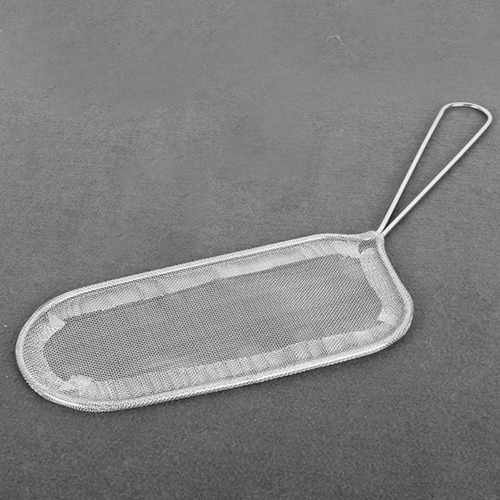 

2pcs Stainless Steel Frying Basket Long Handle Mesh Container For Deep Fry Oil Separation Kitchen Restaurant Hotel Use