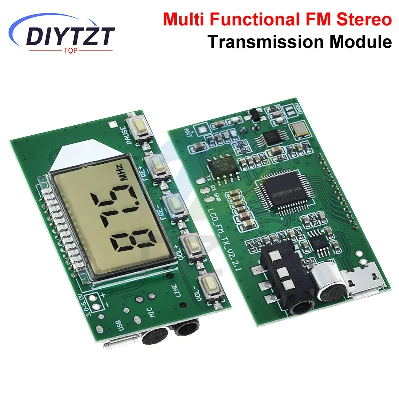 Módulo transmisor FM transmisor Digital estéreo FM micrófono inalámbrico placa de micrófono 3V-5V módulo FM 87.0MHz-108.0MHz