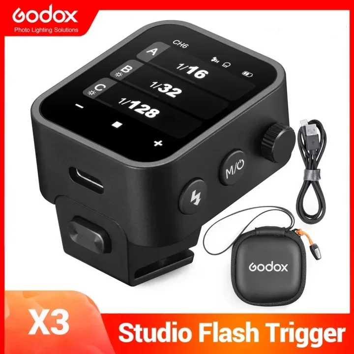 Godox X3 المتعري شاشة تعمل باللمس الزناد اللاسلكي TLL قياس الضوء التلقائي عالية السرعة متزامن شاشة تعمل باللمس باعث