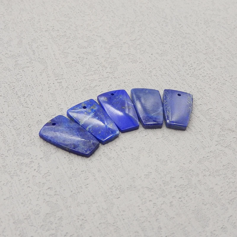 Set di perline pendenti e orecchini con pendente forato frontale in lapislazzuli naturale Set di accessori per la creazione di gioielli fai da te di moda 5 pezzi 20x12x3mm 7,6 g