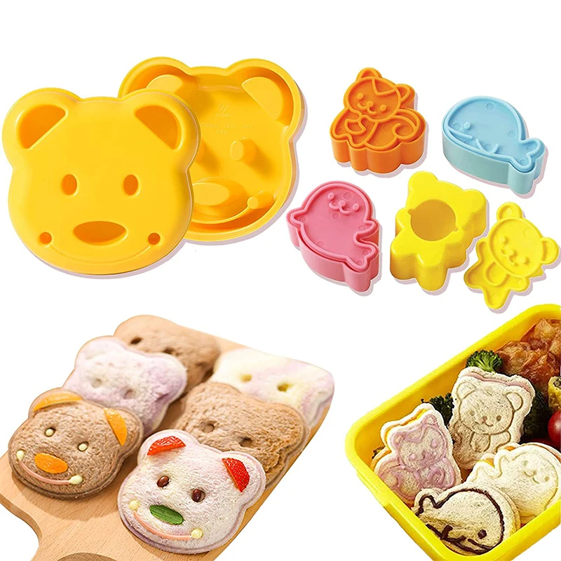 Kids Bento Sandwich mold Cutter Cartoon Animal Bear Bread Cutter Make DIY Pancakes for Bento Boxes