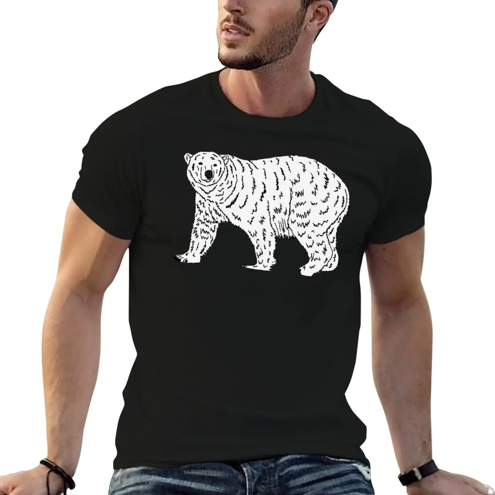 

Polar Bear T-Shirt blue archive cotton man t-shirts summer tops affliction shirts mens graphic t-shirts funny