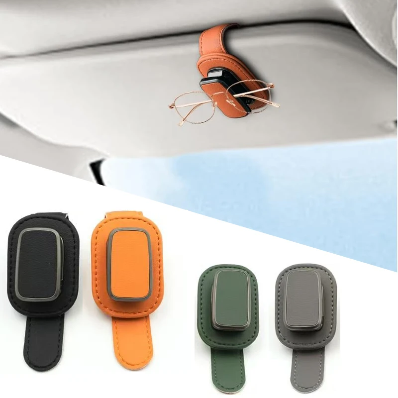 

Car Eyeglass Storage Clip Sun Visor Sunglasses Holder Super fiber leather for Auto Interior Accessories Car Eyeglass Holder
