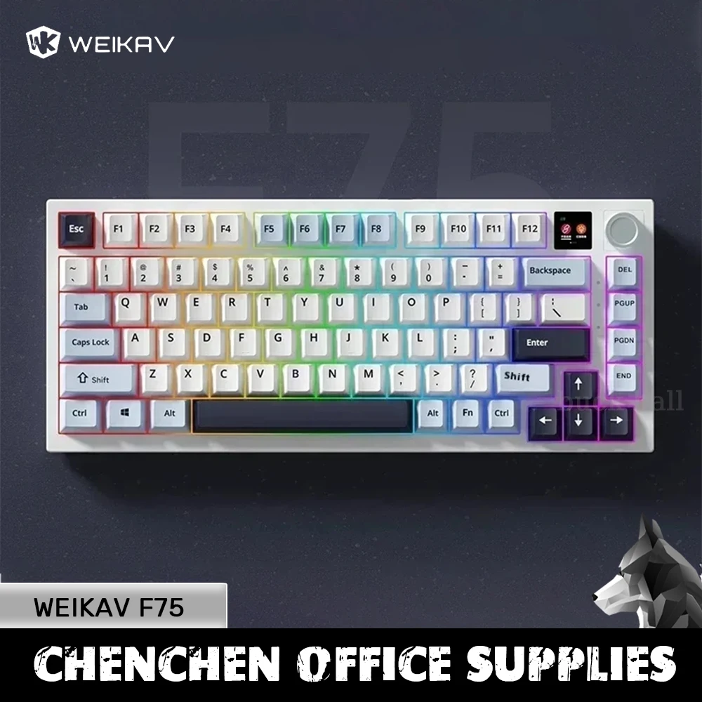 

WEIKAV F75 Mechanical Keyboard Gamer 3Mode Wireless 2.4G Bluetooth Keyboard Rgb Backlit PBT Hot Swap Office Gaming Keyboard Gift