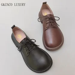 genuine leather men's wide toe cow leather shoes lace-up women's plus size 43 business casual cowhide long noses single shoes