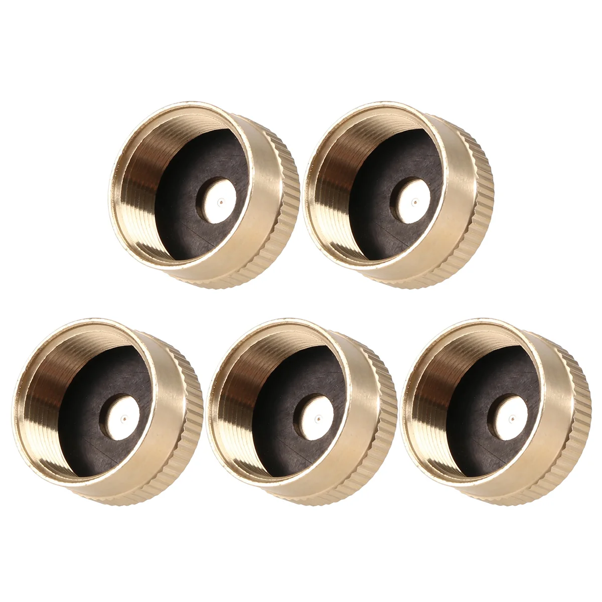 5 Pieces Solid Brass Refill Cap 1 LB Propane Bottle Cap Gas Tank Cylinder Sealed Cap Protect Cap for Outdoor Stove