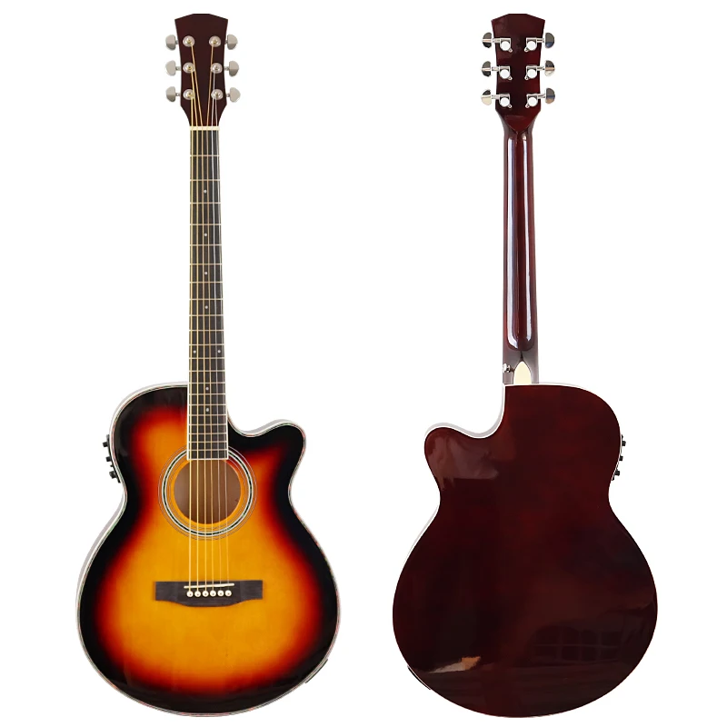 Folk Gitarre Elektrische Akustische Gitarre Dünnen Körper Folk Gitarre Elektrische Gitarre 40inch Akustische Elektrische Gitarre Freies Tasche