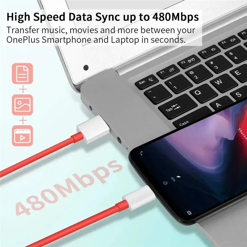 Câble USB C 65W vers Type C pour Charge Super rapide, cordon de données pour OnePlus 9RT 9R 8 7 Pro 7t Pro Supervooc Warp Charge 6t 5t 5 3t