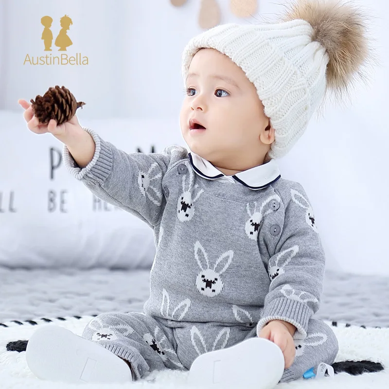 

Autumn Baby Sweater Romper Newborn Infant Baby Boys Girls Romper Playsuit Overalls Cotton Long Sleeve Jumpsuit Newborn Clothes