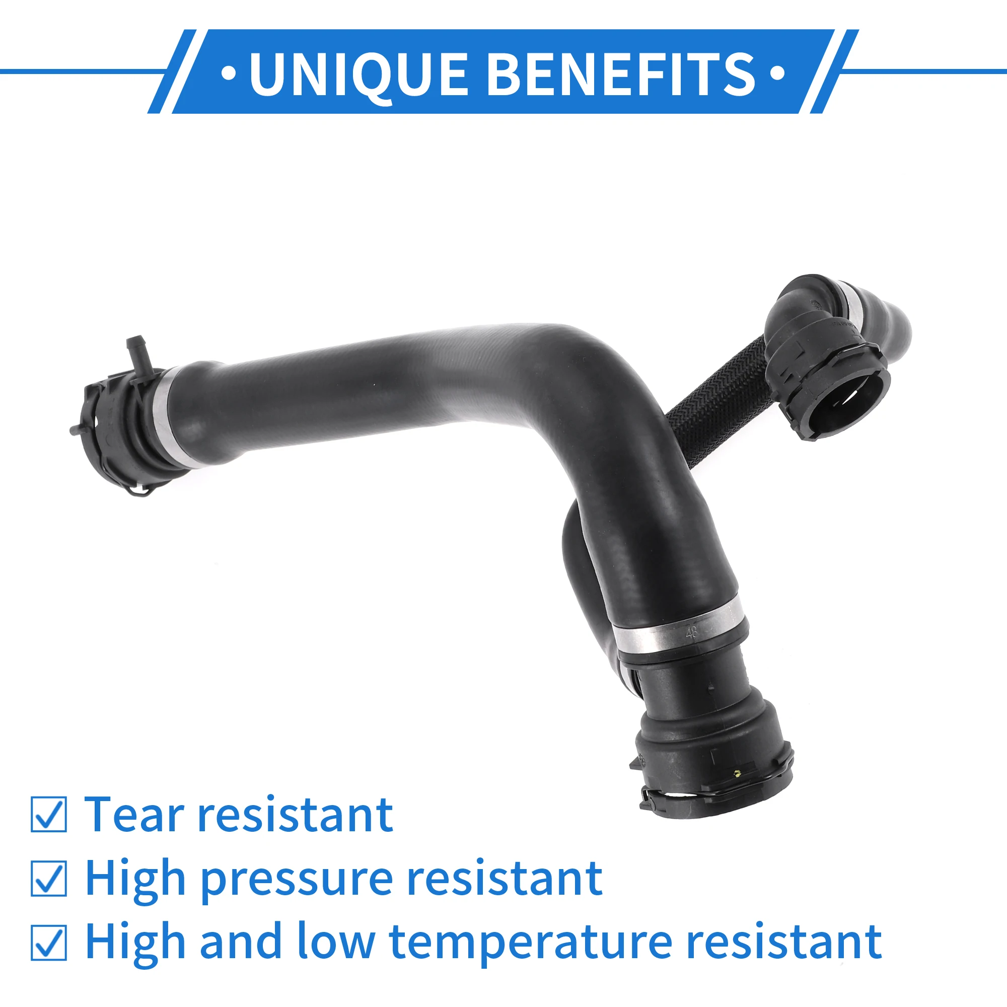 UXCELL Radiator Hose for BMW X5 E70 48i xDrive 2006 2007 2008 2009 2010 Upper Coolant Water Hose 17127536230