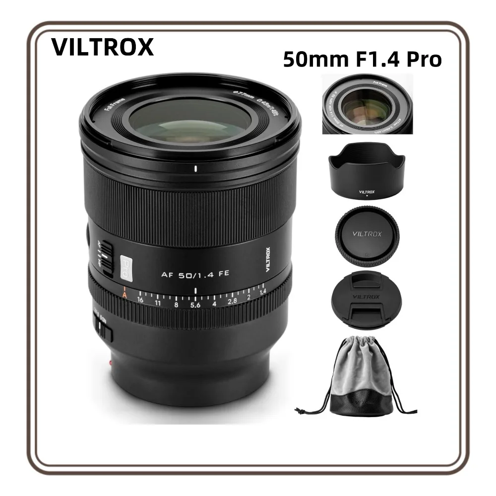 

Объектив VILTROX 50mm F1.4 Pro FE для полнокадровых камер Sony E, Nikon Z, стандартный фикс-объектив с автофокусом, большой диафрагмой и технологией HyperVCM Moto.