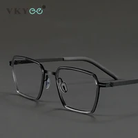 VICKY Simple polígono geométrico moda titanio puro diseño Vintage gafas de protección contra luz azul prescripción personalizable 2715