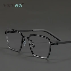 VICKY Simple Geometric Polygon Fashion Pure Titanium Vintage Design Blue Light Protection Glasses Customizable Prescription 2715