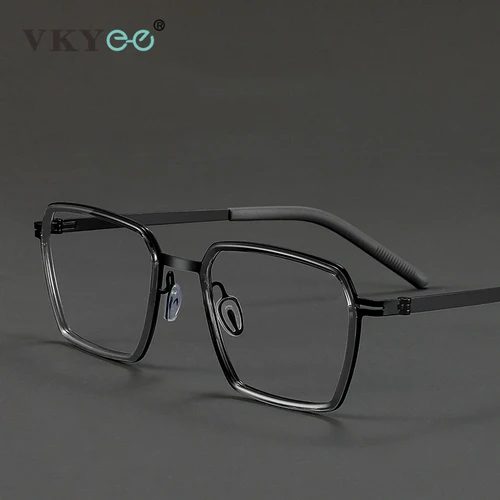 Imagen 1 del producto VICKY Simple polígono geométrico moda titanio puro diseño Vintage gafas de protección contra luz azul prescripción personalizable 2715