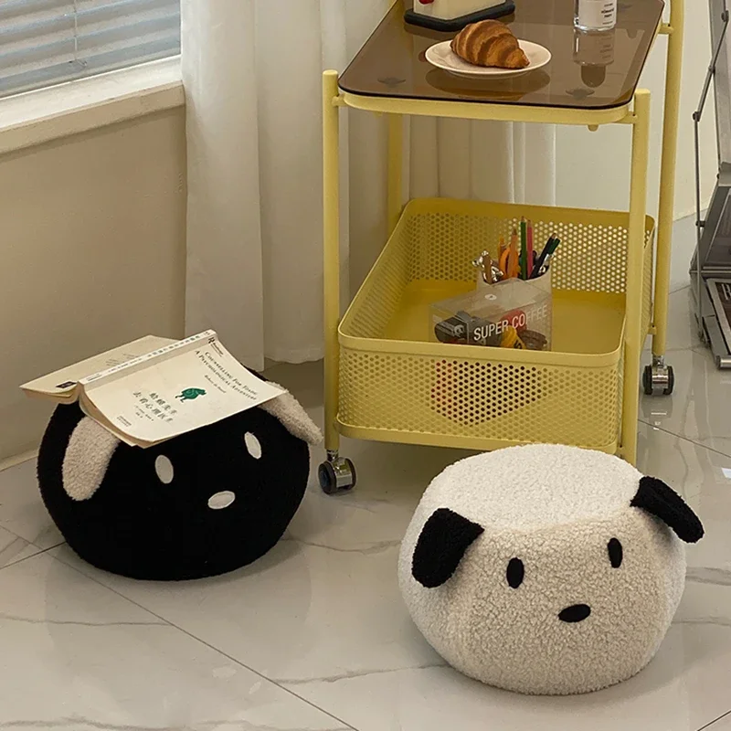 Cute Simple Foot Stool Furniture Minimalist Round Nordic Puffs Hallway Entryway Bench Pads Foot Stool Muebles Black Taburete