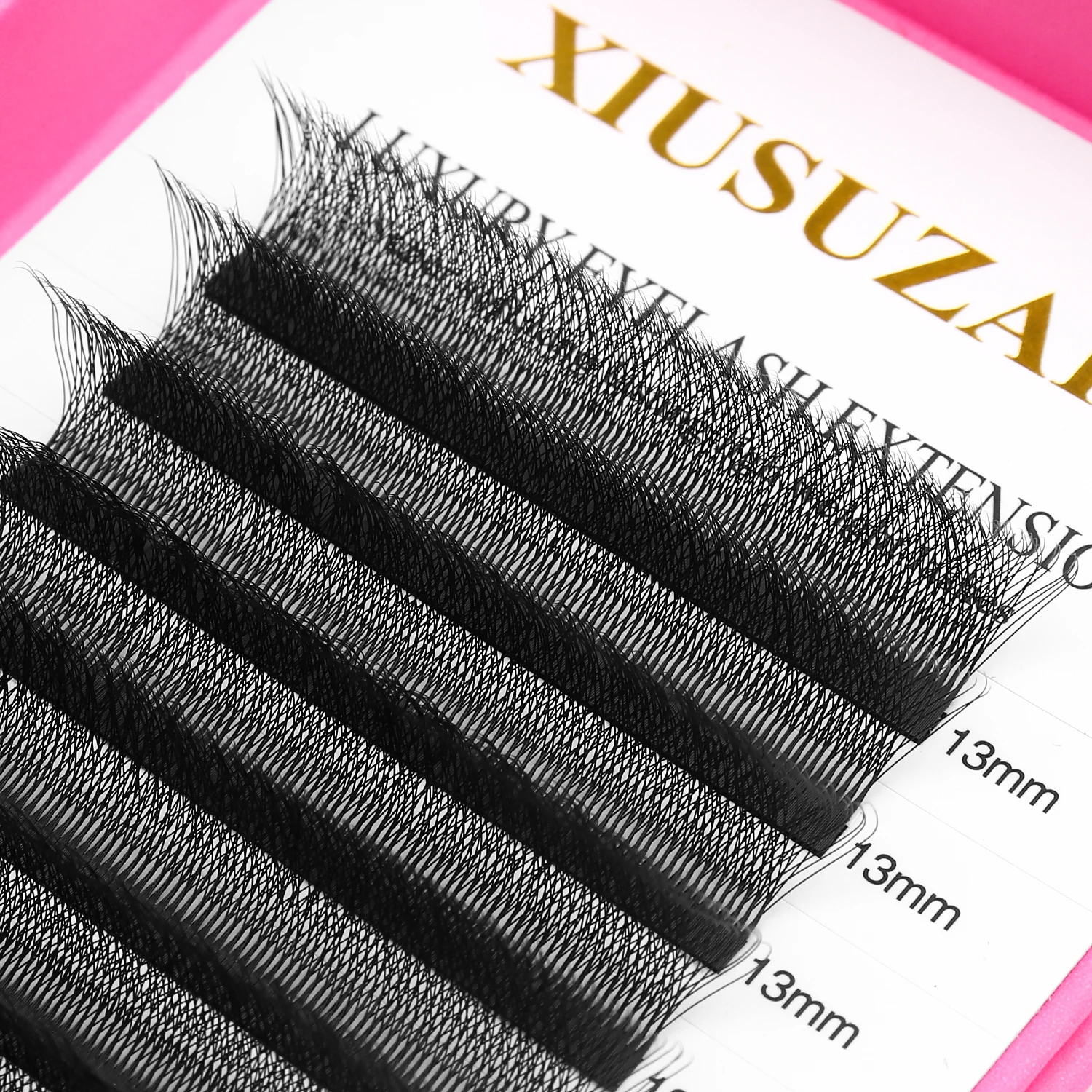 XIUSUZAKI 5D W Lashes Black Brown Premade Fans Eyelashes Extensions Natural Soft Individual Volume False Lashes Makeup Tools