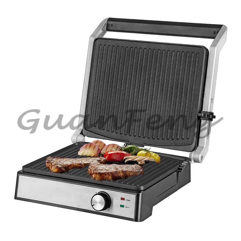 Removable 4-piece  grill sandwich press panini maker with non-stick plate and cool touch handle