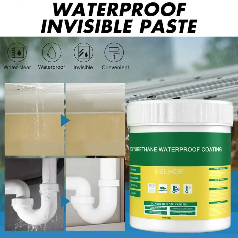 30/100/300g Waterproof Coating Invisible Paste Sealant Polyurethane Glue With Brush Adhesive Repair Glue For Home Roof Bathroom