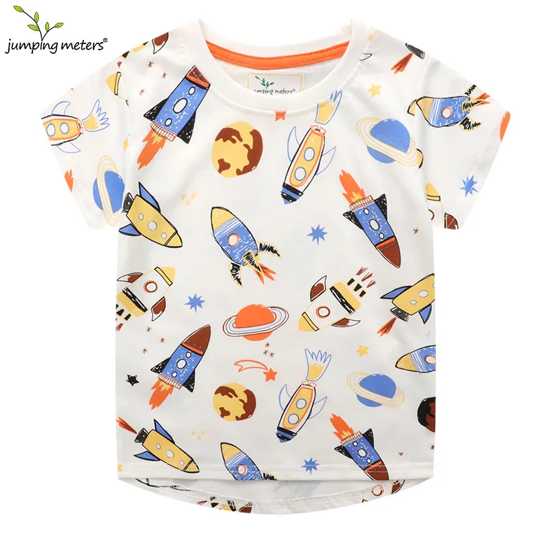 

New Arrival Summer Boys T shirts Rockets Print Hot Selling Cotton Cute Children's Clothes Kids Tees Tops