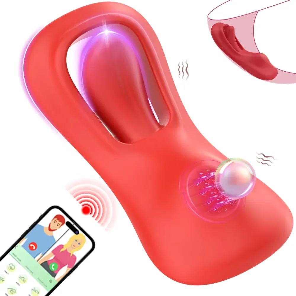 強力な舌なめずりバイブレータークリトリス刺激装置ウェアラブルパンティー G スポットマッサージャー乳首膣オナホール大人のおもちゃ女性のための