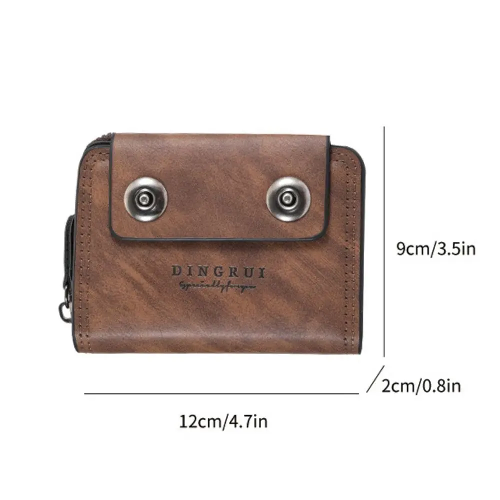 الرجعية سستة ثلاثة أضعاف المحفظة متعددة الوظائف بلون الرجال حامل بطاقة الهوية حامل بطاقة محفظة صغيرة الأعمال حقيبة صغيرة الرجال