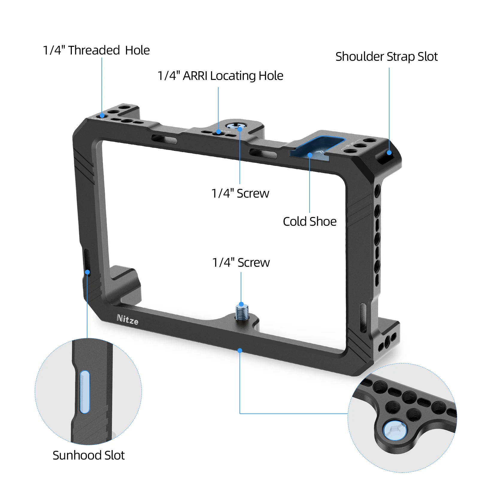 Nitze Cage for SmallHD Indie 5 / Cine 5 Monitor - JT-S03A